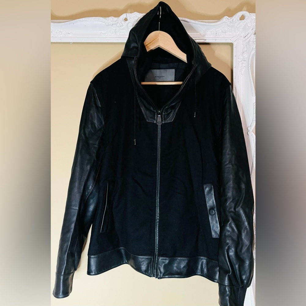 Givenchy Black Leather hoodie